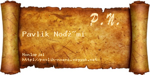 Pavlik Noémi névjegykártya